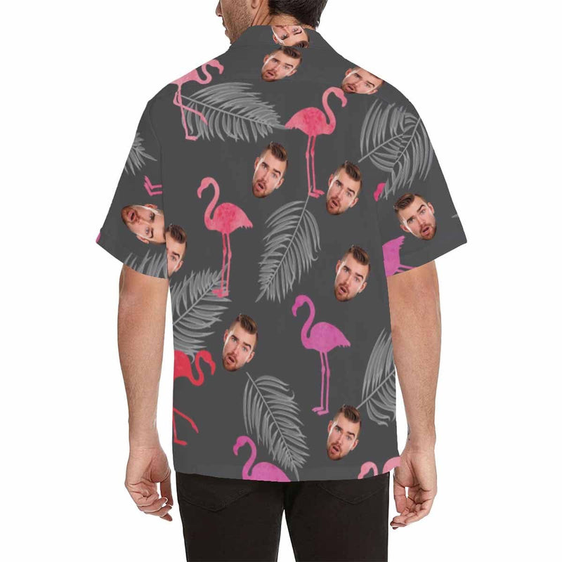 Hawaiian Shirt Custom Face Flamingo Men's Hawaiian Shirt