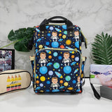 Custom Face Astronaut Blue Black Diaper Bag Backpack Kid's School Bag