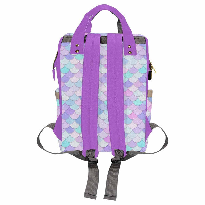 Custom Name Purple Diaper Bag Backpack Kid's School Bag