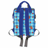 Custom Name Bear Blue  Diaper Bag Backpack Kid's School Bag