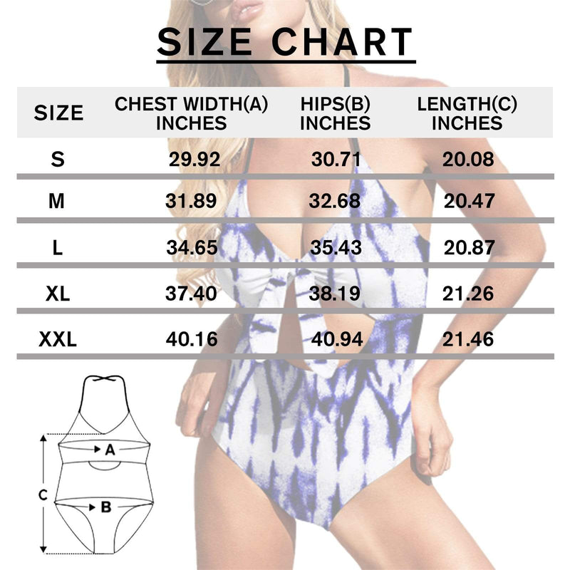 Custom Face Bathing Suit USA Flag Women's Backless Bow One Piece Swimsuit
