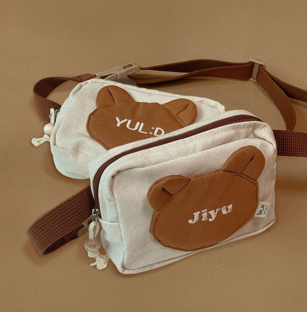 [Letters are limited to 9]Custom Name Children's Shoulder Bear Bags Fanny Pack Letter Design Kids Messenger Bag Casual Baby Chest Bag Accessory Handbags
