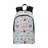 Custom Face & Name on Little White Heart Casual Backpack with Side Pocket
