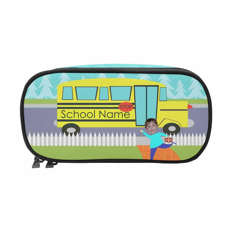 Custom School Name & Face Bus Back To School Pencil Pouch