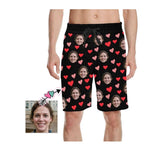 Custom Face Beautiful Love Men's All Over Print Casual Shorts