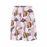 Custom Face Flamingo Beach Shorts with Pockets