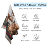Custom Photo & Text Love Confession Beach Towel Quick-Dry, Sand-Free, Super Absorbent, Non-Fading, Beach&Bath Towel Beach Blanket
