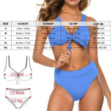 American Flag Style Chest Strap Tie Side Low Waisted Bikini Custom Face Women's Two Piece Swimsuit Personalized Bathing Suit