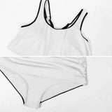 #Plus Size Ruffle Tankini-Custom Face Seamless Plus Size Swimsuit Ruffle High Waisted Bikini Personalized Tankini