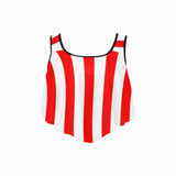 Ruffle Bikini Top-Custom Face Stars Women's Red&White Stripes Bikini Top Swimsuit Ruffle Swim Top