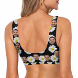 Sport Top-Custom Face Flower Personalized Bikini Swimsuit Top