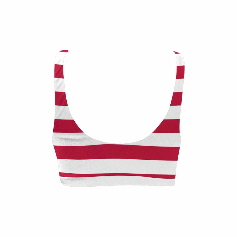 Sport Top-Custom Face USA Flag Personalized Bikini Swimsuit Top