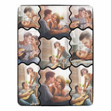 [Custom 4 Photos] Photo Blanket with Photo Collages Personalized for Anniversary Present (4 Photos Collage)