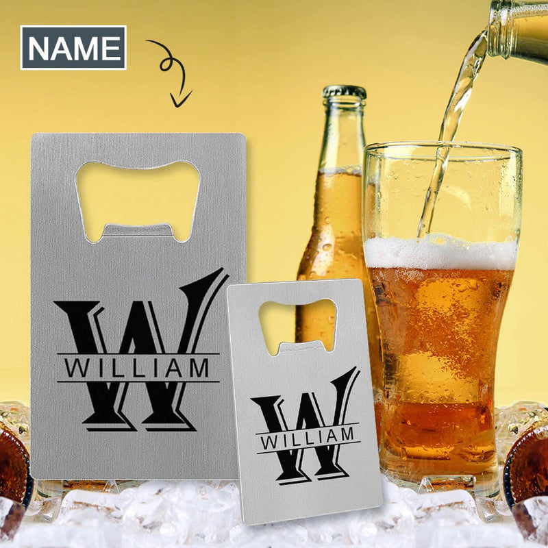 Custom Initials&Name Bottle Opener - Fathers Day Gift - Personalized Barware Beer Opener Gift for Dad/Him