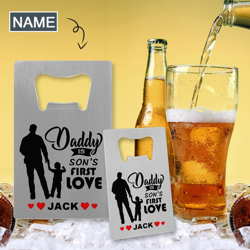 Custom Name Bottle Opener - Fathers Day Gift - Personalized Barware Beer Opener Gift for Dad/Him