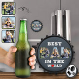 Custom Photo Bottle Opener/Fridge Magnets - Love Dad Fathers Day Gift - Personalized Barware Beer Opener Gift for Dad/Him