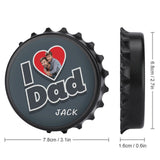 Custom Photo&Name Bottle Opener/Fridge Magnets - Love Dad Fathers Day Gift - Personalized Barware Beer Opener Gift for Dad/Him
