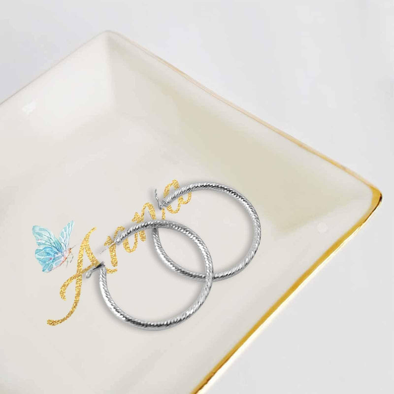 Custom Name Ceramic Jewelry Tray, Square Ring Dish Jewelry Dish Decorative Trinket Plate, Jewelry Organizer Dish for Women Gift