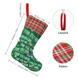 16.5in(L) Super Size-Custom Text Green Background Christmas Ornaments Socks Flip Sequins Christmas Stocking