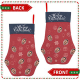 16.6in(L) Plus Size-Custom Face Socks Paw Christmas Stocking Holiday Decor Gifts