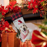 16.6in(L) Plus Size-Custom Pet's Photo Socks Paw Christmas Stocking Holiday Decor Gifts