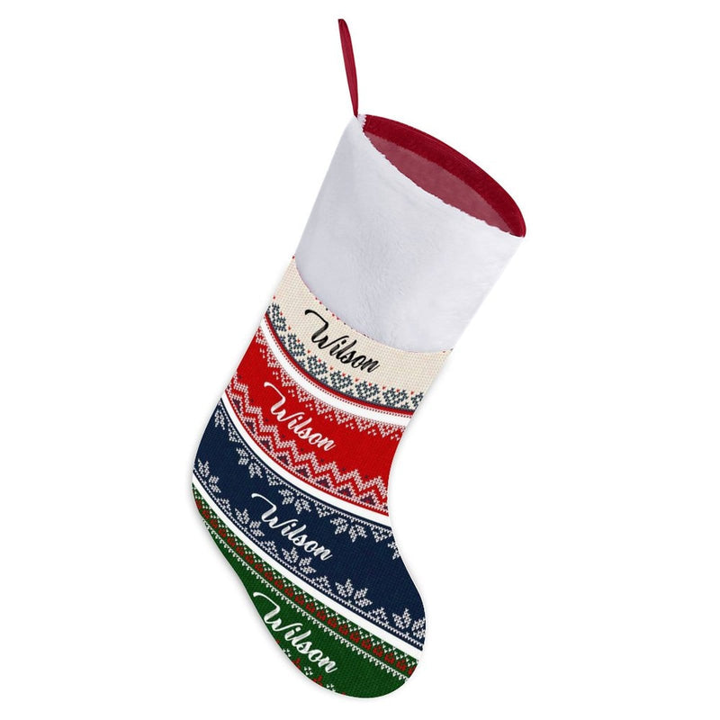 16.5in(L) Super Size-Custom Name Color Pattern Christmas Stocking