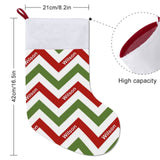 16.5in(L) Super Size-Custom Name Red, Green And White Stripes Christmas Stocking