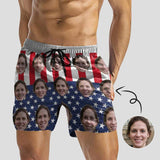 Couple Swimwear Flag Style Custom Husband Face Swimsuit Personalized Bikini & Swim Trunks