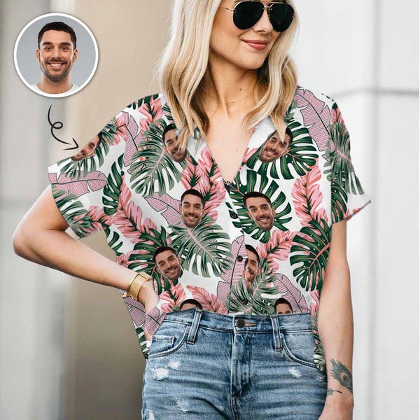 Personalized Couple Matching Hawaiian Shirts Hawaiian Shirt Custom Face Beauty Flower Couple Hawaiian Shirts