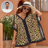 Custom Face Leopard Print Women's Bikini Swimsuit Cover Up
