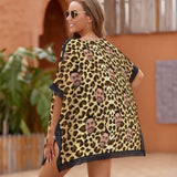Custom Face Leopard Print Women's Bikini Swimsuit Cover Up