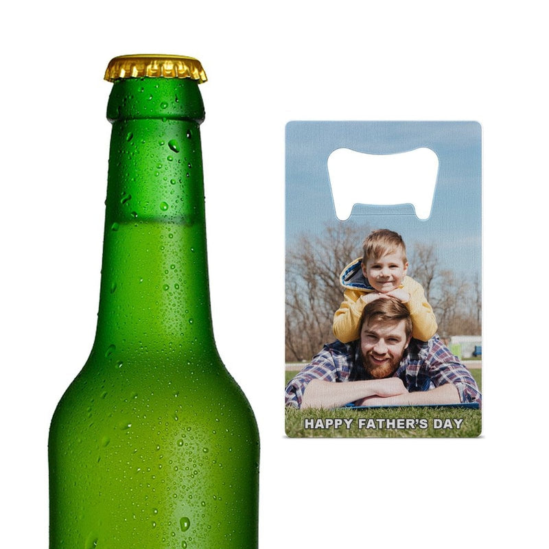 Custom Photo&Text Bottle Opener - Fathers Day Gift - Personalized Barware Beer Opener Gift for Dad/Him