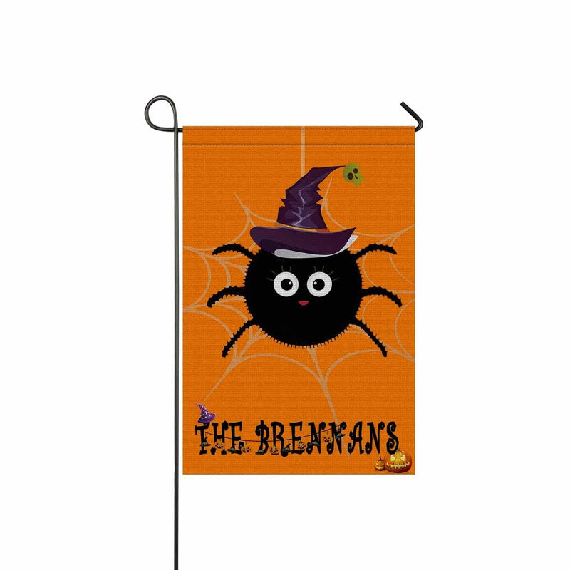 Custom Text Spider Halloween Garden Flag