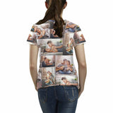Custom 5 Photos All Over Print T-shirt for Women Best Memory Gift