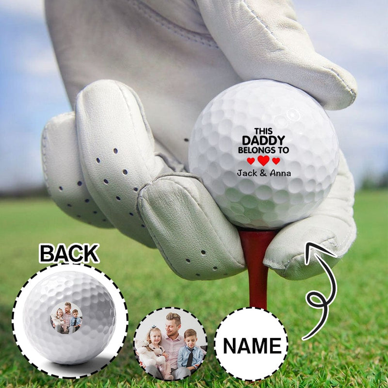 Custom Photo&Name This Daddy Belongs To Golf Balls Father's Day Golf Gift Golf Balls for Dad Personalized Funny Golf Balls Create Your Own Golf Balls