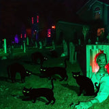 6pcs Halloween Decorations Outdoor Black Cat Decor Garden Wrought Iron Decorative Signs