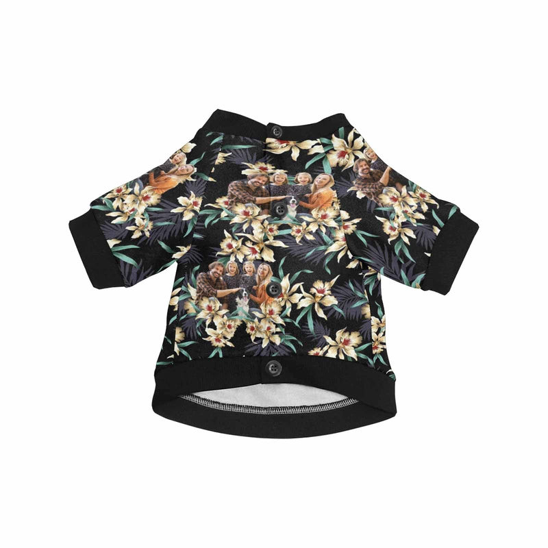 Custom Photo Lily Flower Matching Dog and Owner Hawaiian Shirts Custom Pet Shirt Dog Gift