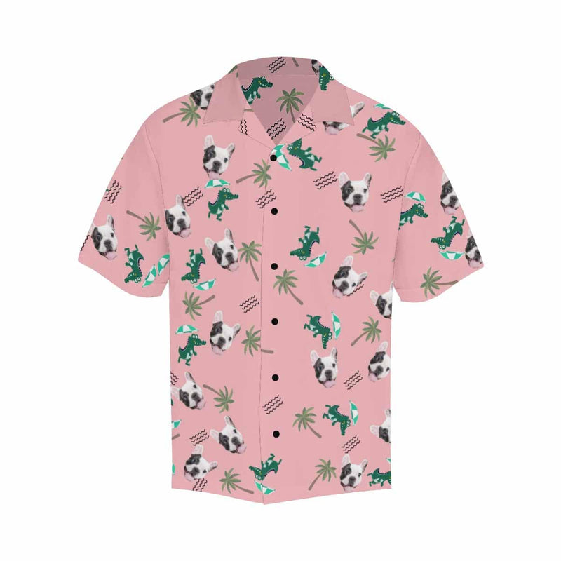 Custom Face Pink Tree Matching Dog and Owner Hawaiian Shirts Custom Pet Shirt Dog Gift