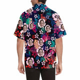 Create Your Own Hawaiian Shirt with Face Flower Cluster Personalized Face Tropical Aloha Shirt
