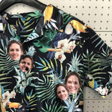 Hawaiian Shirt Custom Photo Hawaiian Shirts Photo Flower Parrot Unisex & Teenage Create Your Own Aloha Shirt Birthday Gift