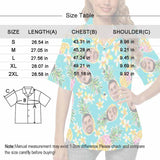 Hawaiian Shirt Custom Face Love Heart Women's Hawaiian Shirts All Over Print V Neck Short Sleeve Shirt Gift for Girlfriend Wife