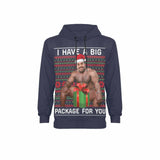 [Thickened Fabric] Custom Face Muscular Body Gift Christmas Red Hat Men's Fleece Thickened Hoodies