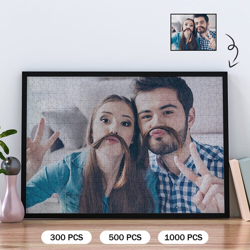 Custom Photo Couple Personalized Wooden Picture Jigsaw Puzzle