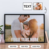Custom Photo & Text Warm Family Personalized Wooden Picture Jigsaw Puzzle