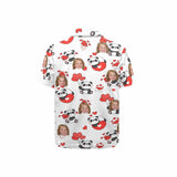 Custom Face Panda Heart Girls' Polo Shirt