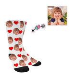 Kids Custom Socks Printed With Picture Personalized Face Love Heart Kid's Socks