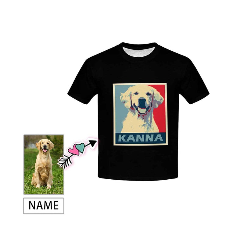 #6-15Y Custom Photo&Name My Pets Kid's All Over Print T-shirt