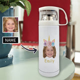Custom Face&Name Stainless Steel Thermal Insulated Bottle Kids Personalized Drink Bottles 350ml Leak Proof Water Bottle(Only ship to the US)