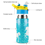 Custom Name Personalised Blue Horse Stainless Steel Kids Drink Bottles 500ml Water Bottle