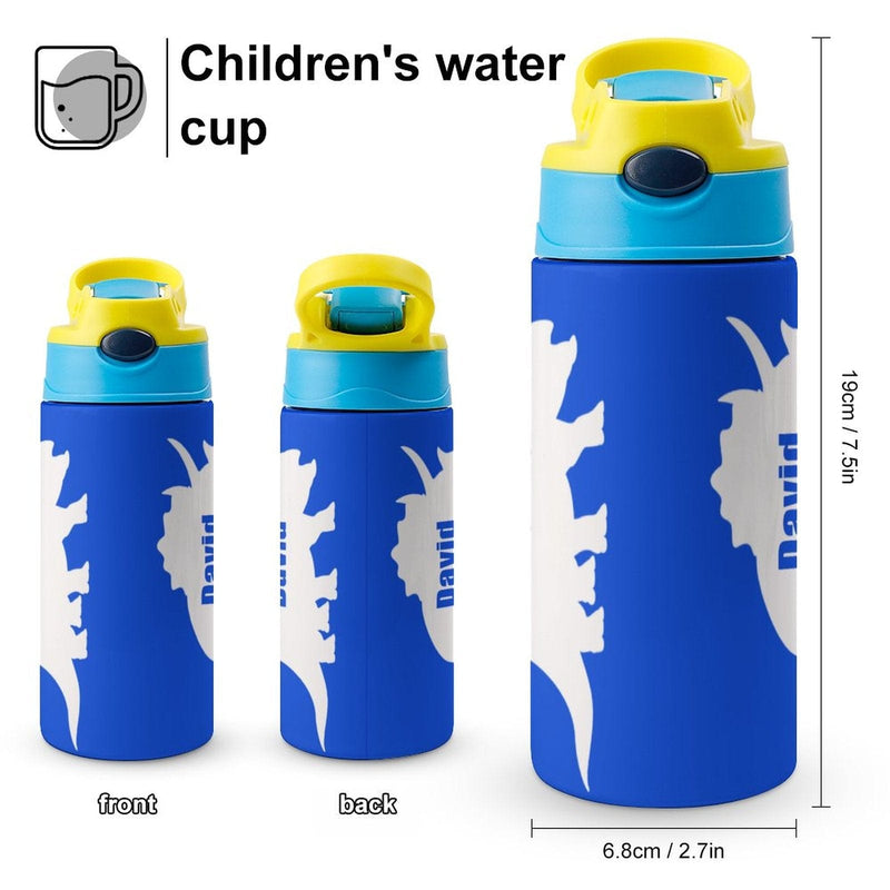 Custom Name Personalised Dinosaur Stainless Steel Kids Drink Bottles 500ml Water Bottle
